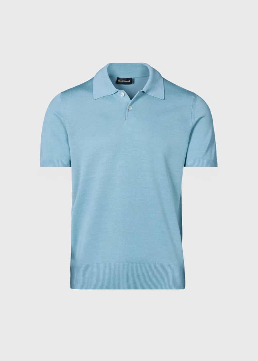Short Sleeve Silk Polo - Seafoam - Polo