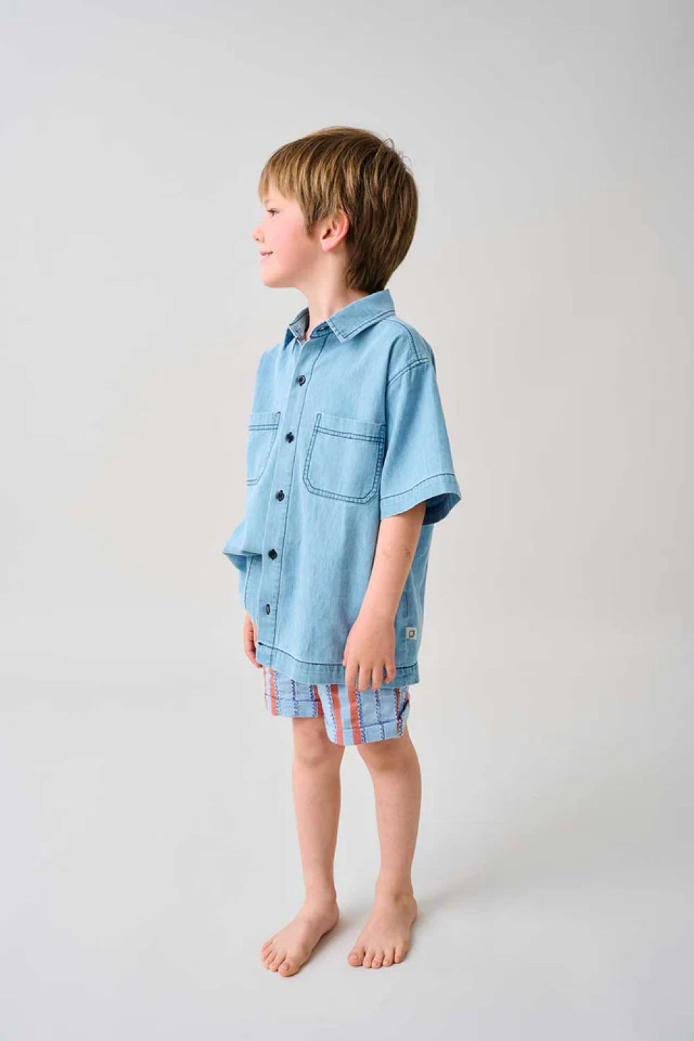 Short-sleeves denim shirt - Denim - Denim Shirt