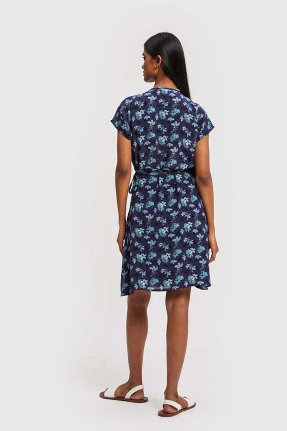 Short Wrap Dress Midnight Florals - Midnight Florals - Dresses