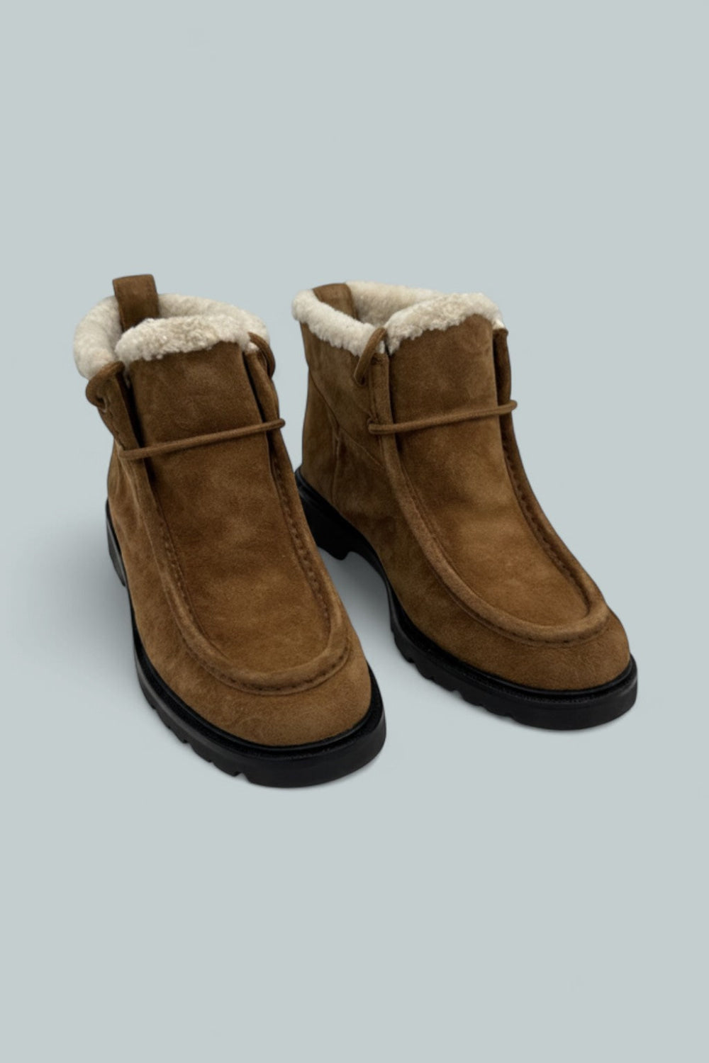 Sierra Shearling-Lined Lug-Sole Boots - Chili Brown - Boots