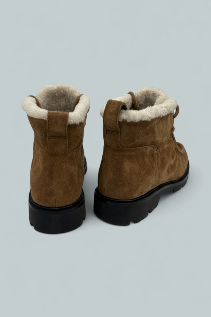 Sierra Shearling-Lined Lug-Sole Boots - Chili Brown - Boots