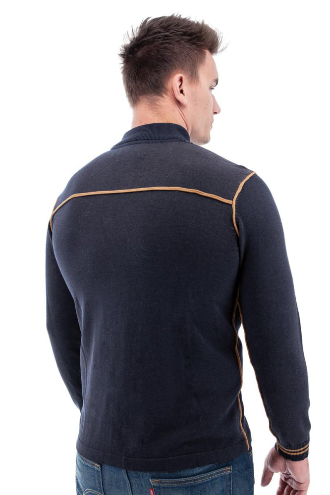 Silas Lightweight 1/4 Zip Sweater - Black Iris - XL - Sweater