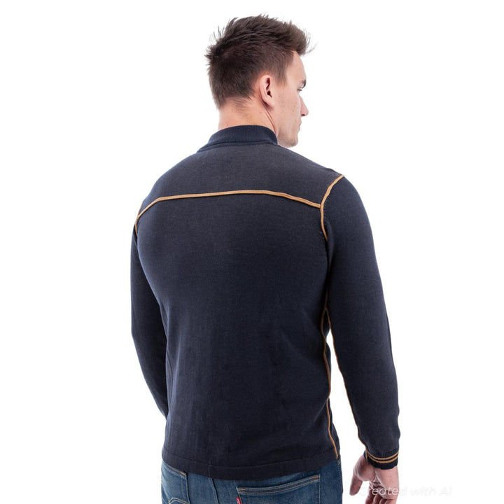 Silas Lightweight 1/4 Zip Sweater - Black Iris - XL - Sweater