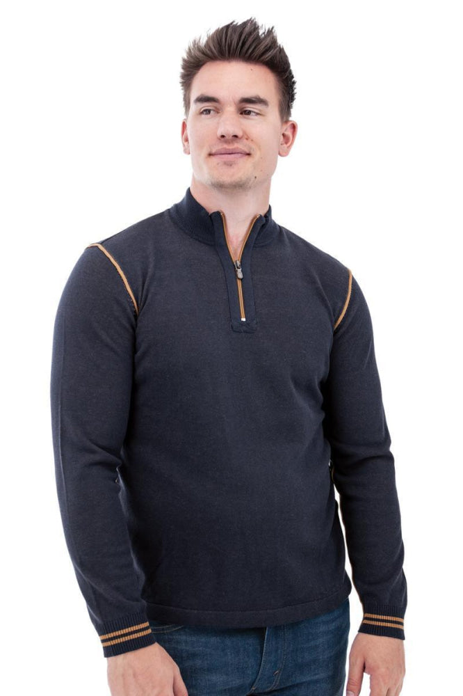 Silas Lightweight 1/4 Zip Sweater - Black Iris - XL - Sweater