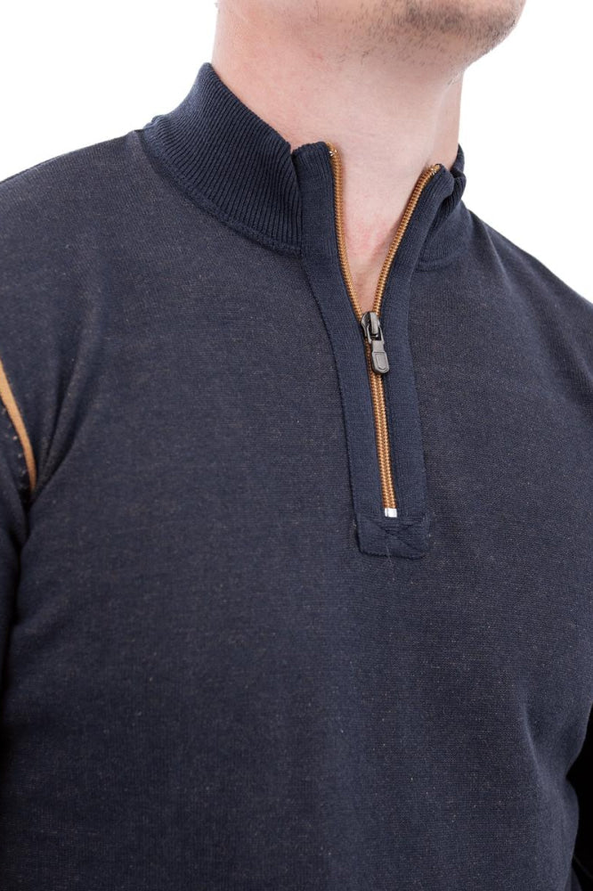 Silas Lightweight 1/4 Zip Sweater - Black Iris - XL - Sweater