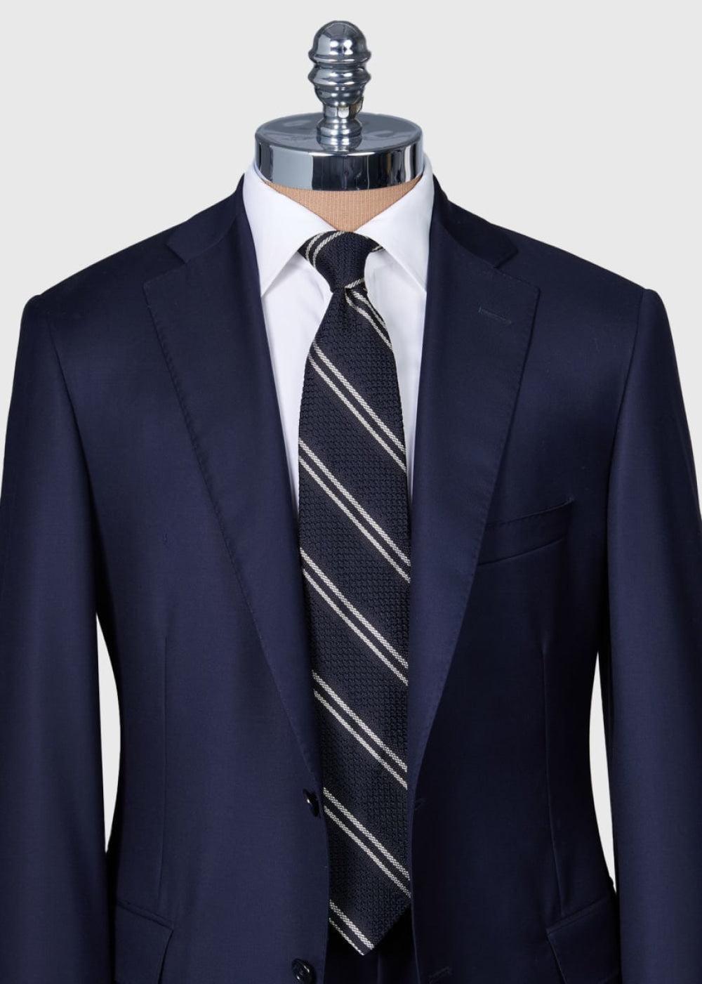 Silk Grenadine Stripe - Black - ONE SIZE - Tie