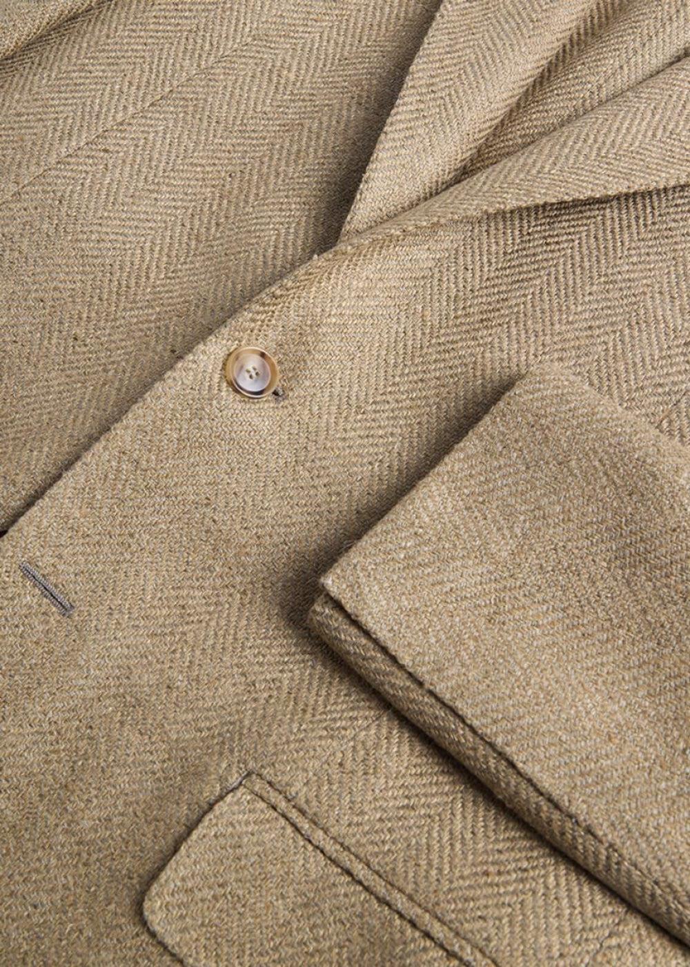 Silk & Linen Herringbone Jacket - Sage - Blazer