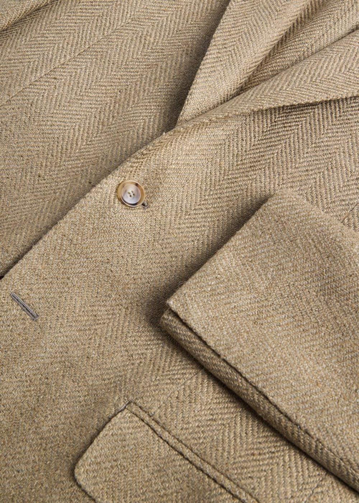 Silk & Linen Herringbone Jacket - Sage - Blazer