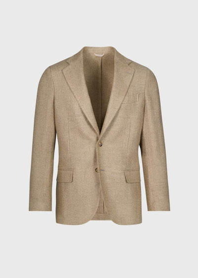 Silk & Linen Herringbone Jacket - Sage - Blazer
