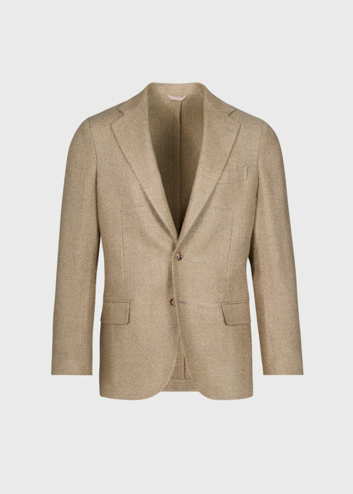 Silk & Linen Herringbone Jacket - Sage - Blazer
