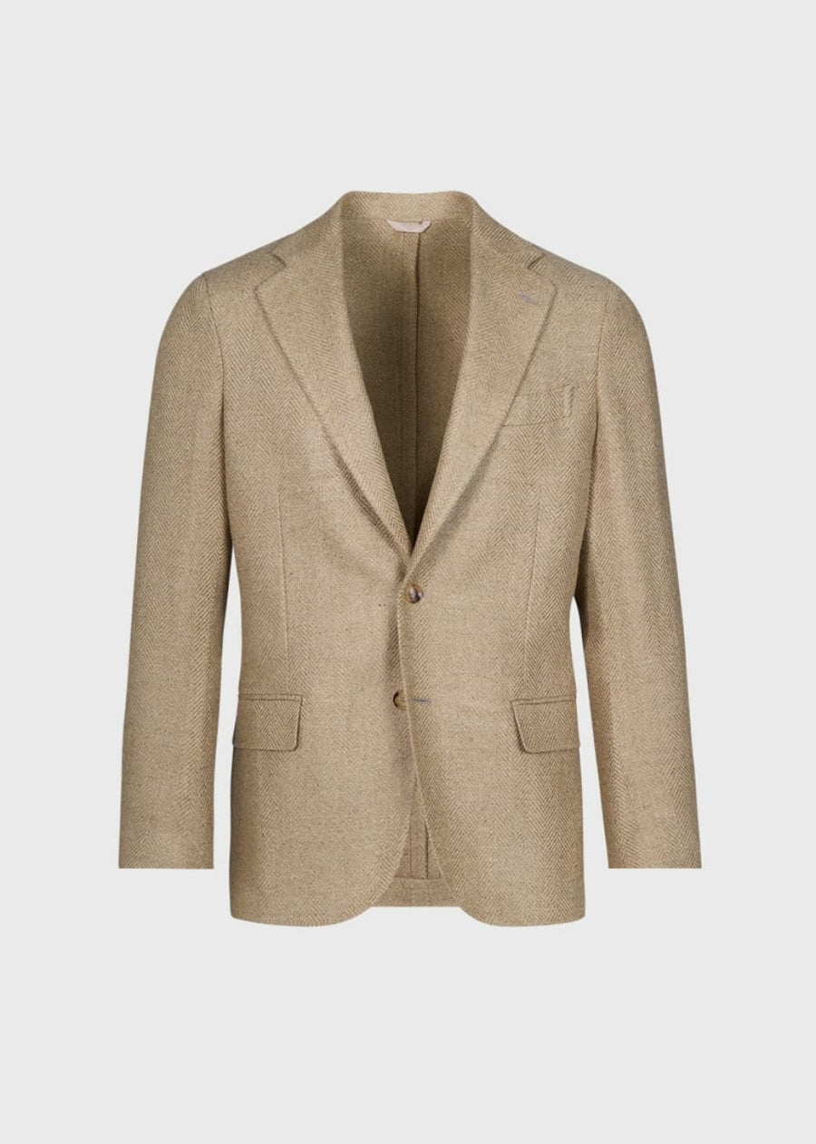 Silk & Linen Herringbone Jacket - Sage - Blazer
