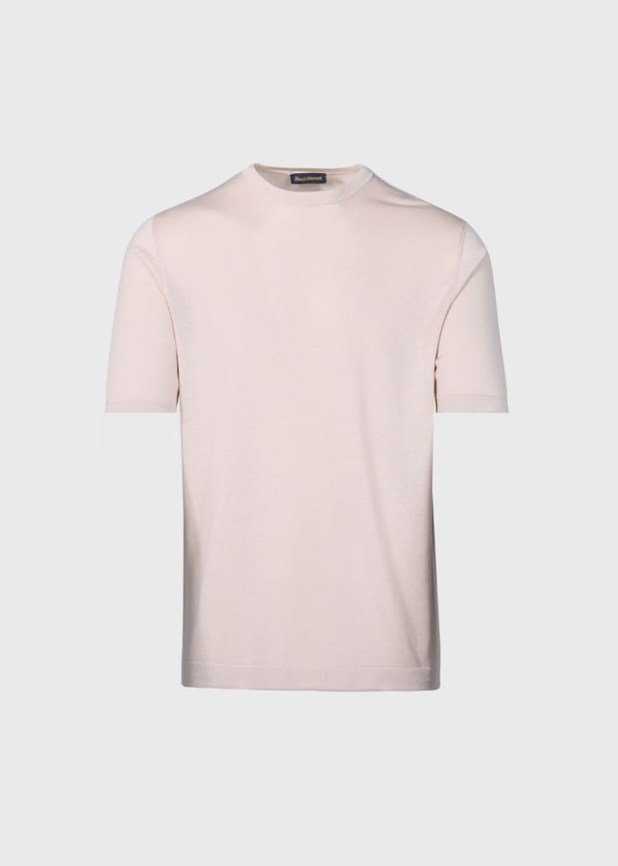 Silk Short Sleeve T-Shirt - Tan - T-shirt