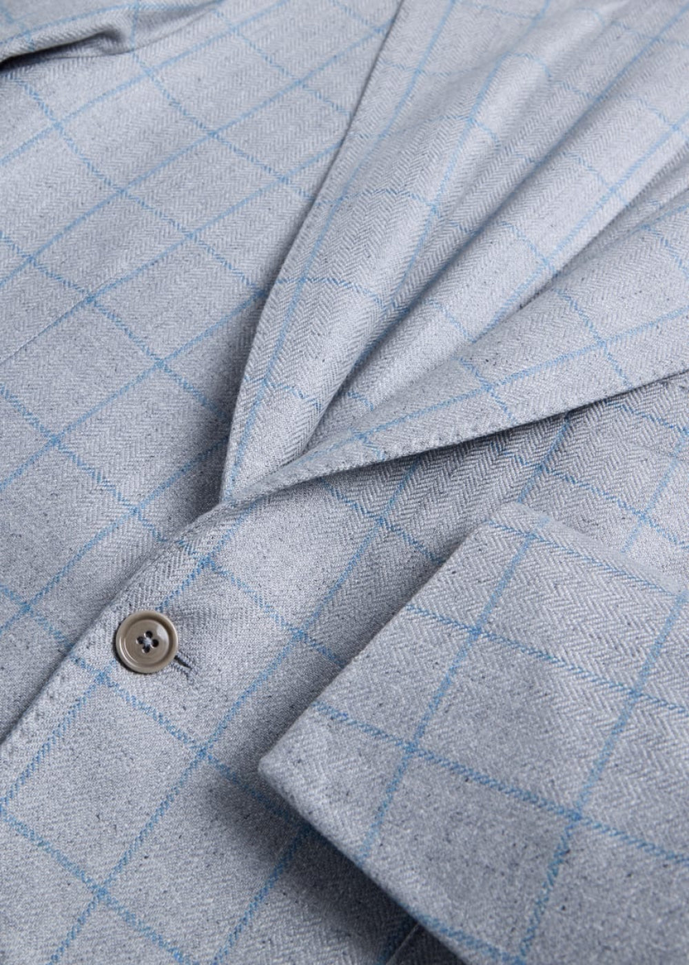 Silk Windowpane Jacket - Silver/Blue - Blazer