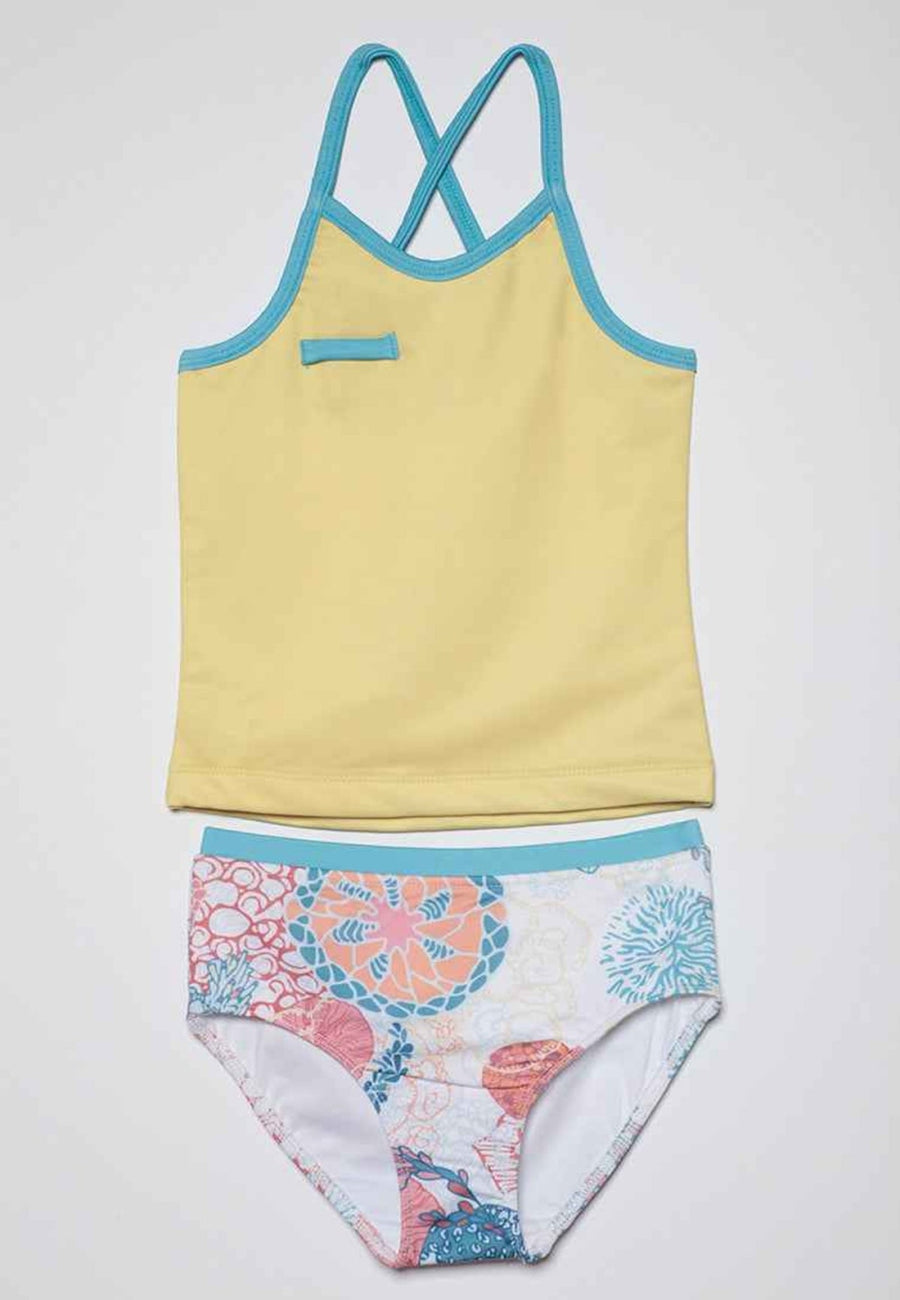 Simone Tankini Set - Coral - Two Piece Swim