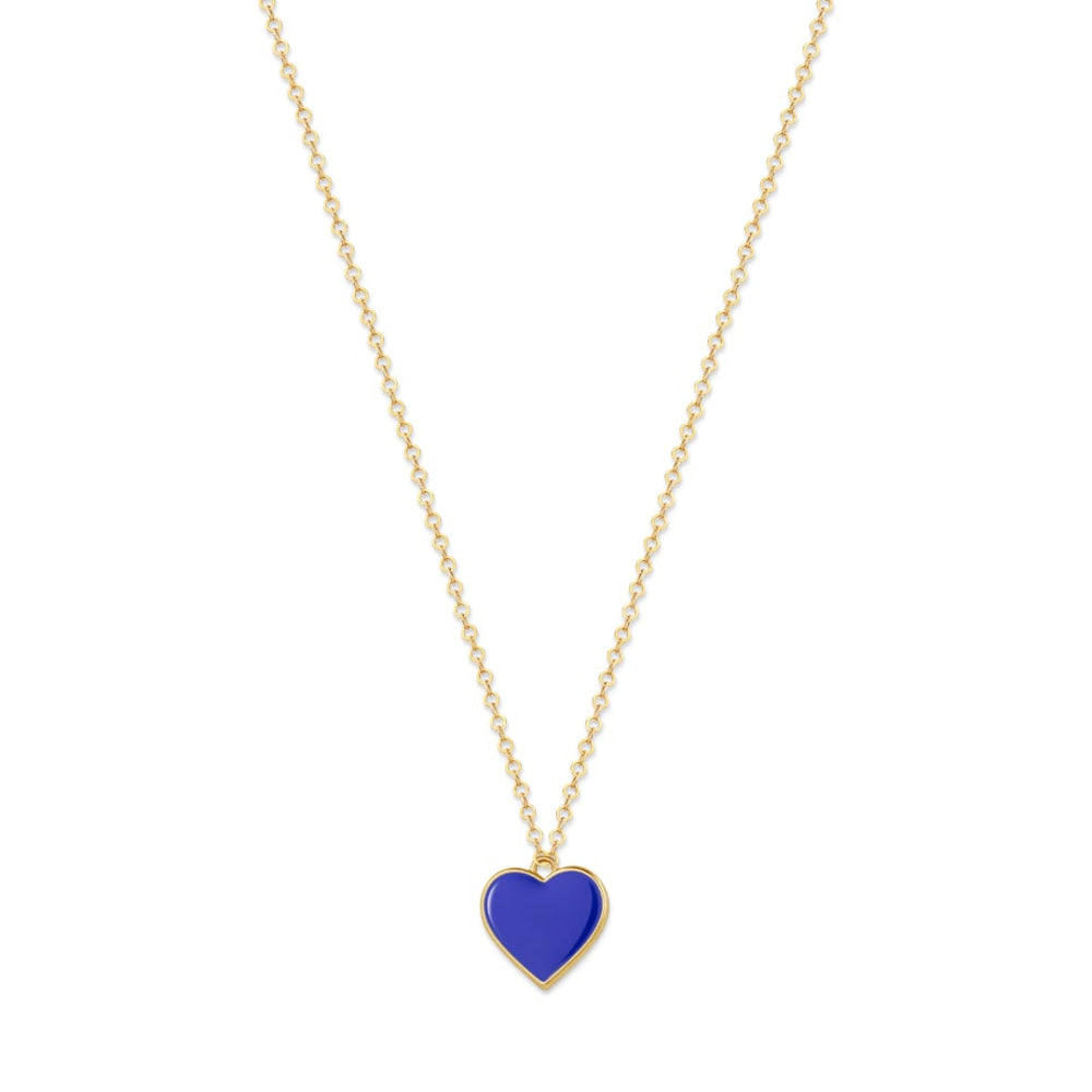 Single Hearted Girl Blue Heart Pendant Necklace Magnetic Clasp - One Size - Necklace