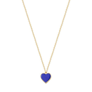 Single Hearted Girl Blue Heart Pendant Necklace Magnetic Clasp - One Size - Necklace