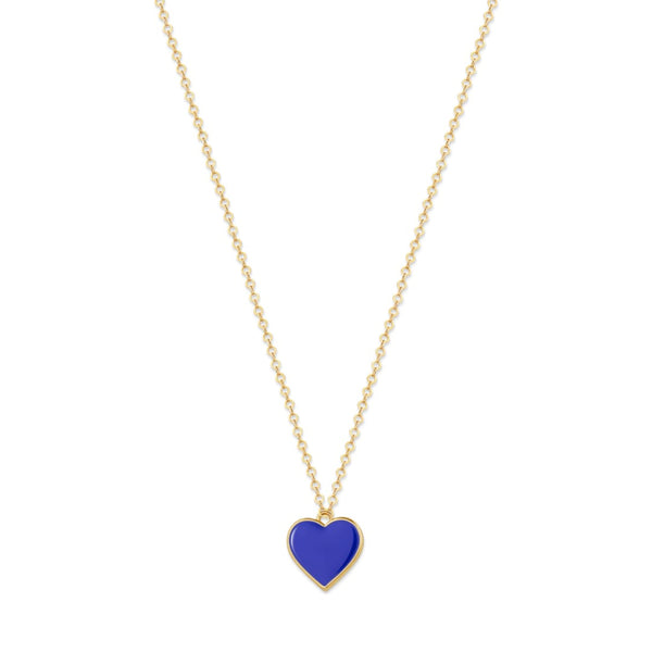 Single Hearted Girl Blue Heart Pendant Necklace Magnetic Clasp - One Size - Necklace
