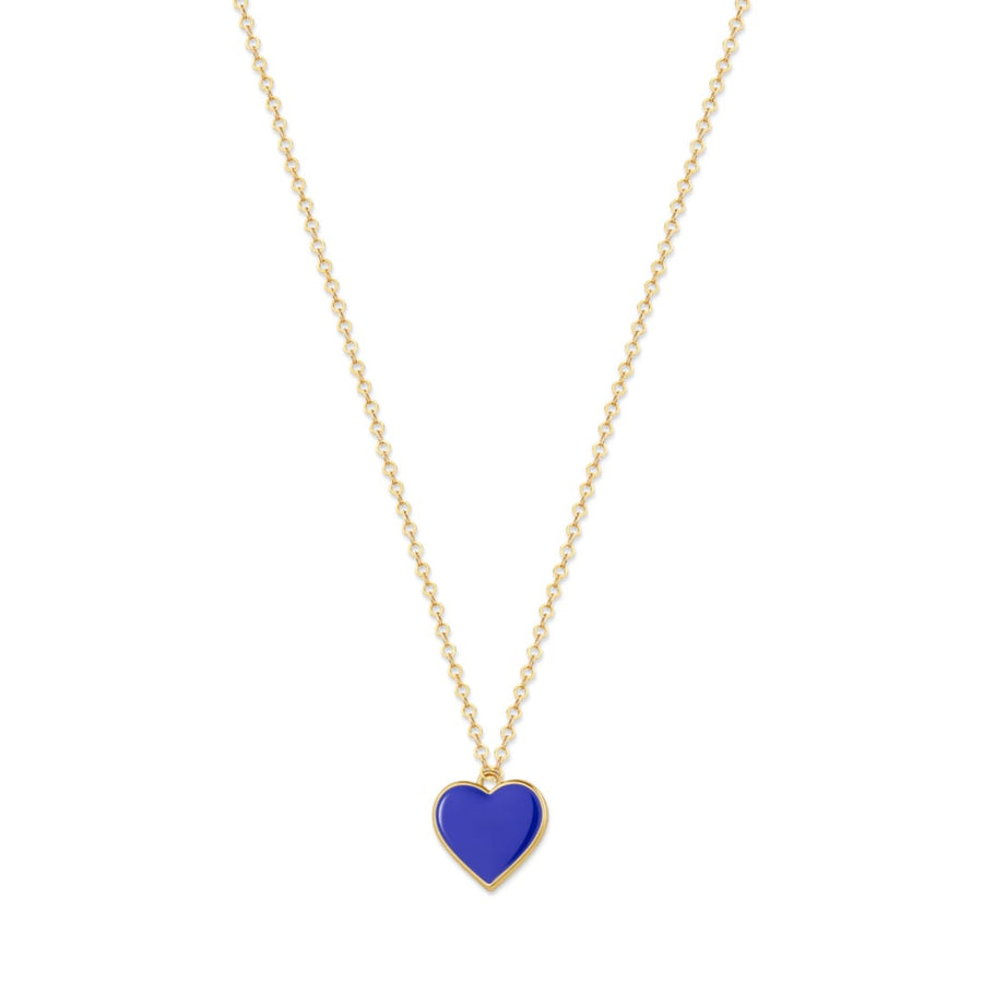 Single Hearted Girl Blue Heart Pendant Necklace Magnetic Clasp - One Size - Necklace