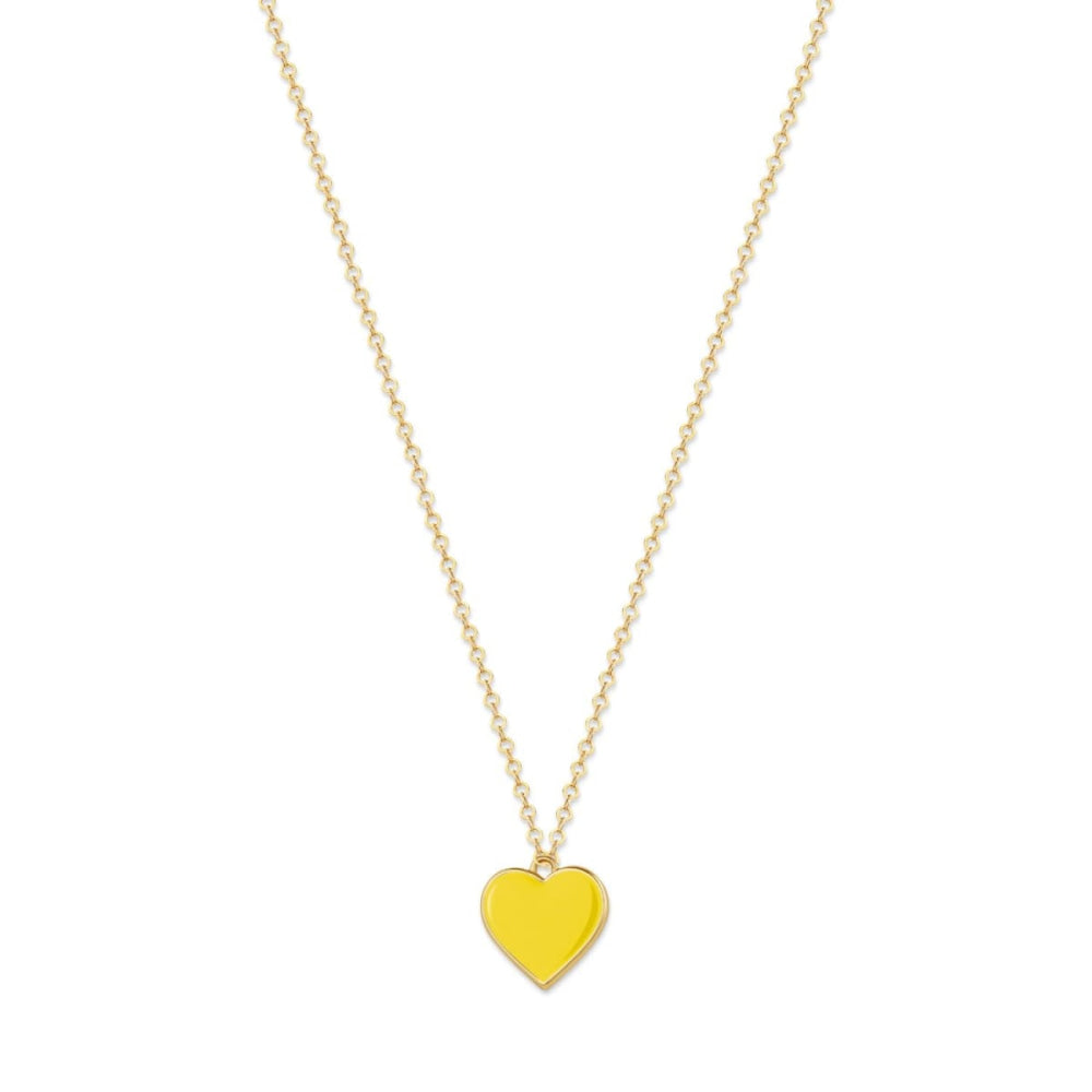 Single Hearted Girl Yellow Heart Pendant Necklace Magnetic Clasp - One Size - Necklace