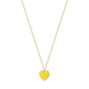 Single Hearted Girl Yellow Heart Pendant Necklace Magnetic Clasp - One Size - Necklace