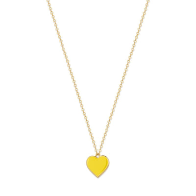 Single Hearted Girl Yellow Heart Pendant Necklace Magnetic Clasp - One Size - Necklace