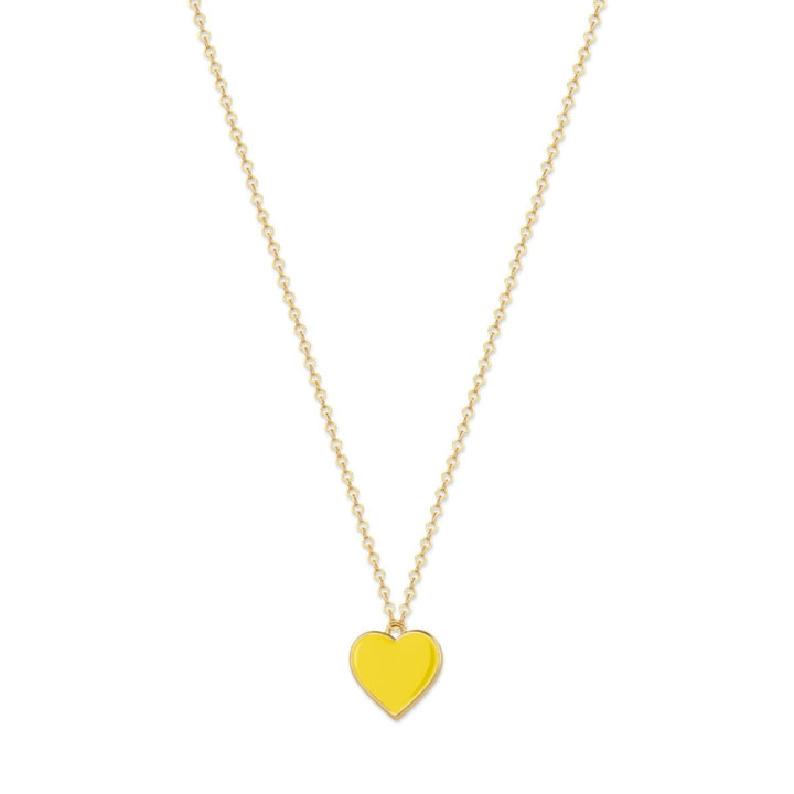 Single Hearted Girl Yellow Heart Pendant Necklace Magnetic Clasp - One Size - Necklace