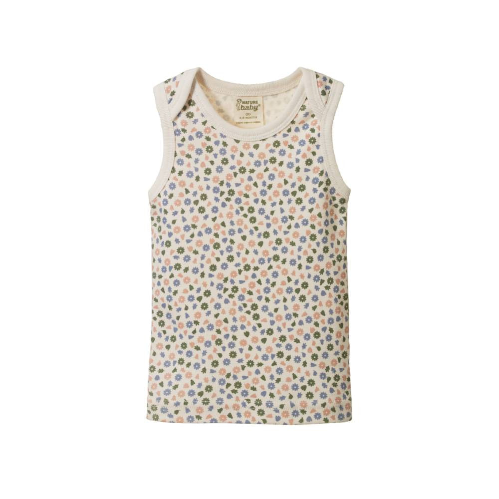 Singlet - Chamomile Blooms Print - Tank Top