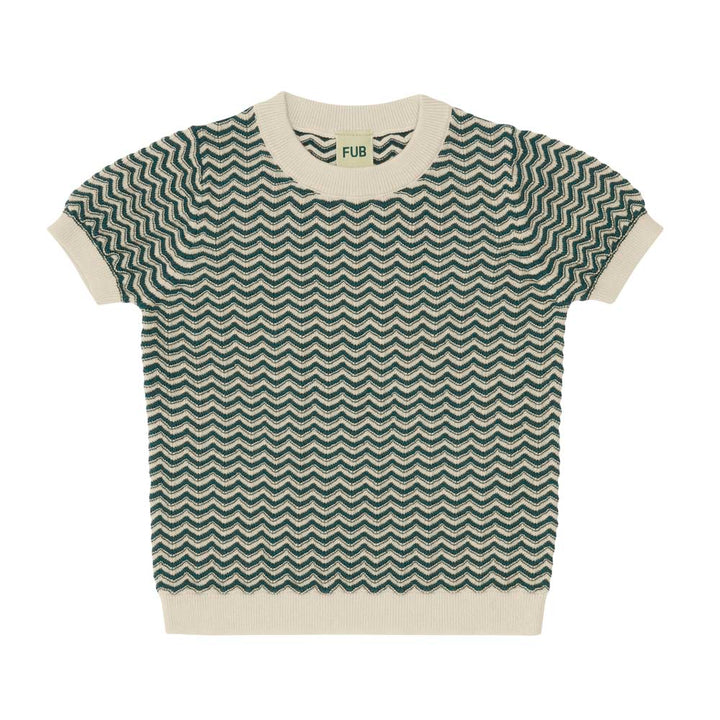 ZigZag T-Shirt - Ecru/Deep Green