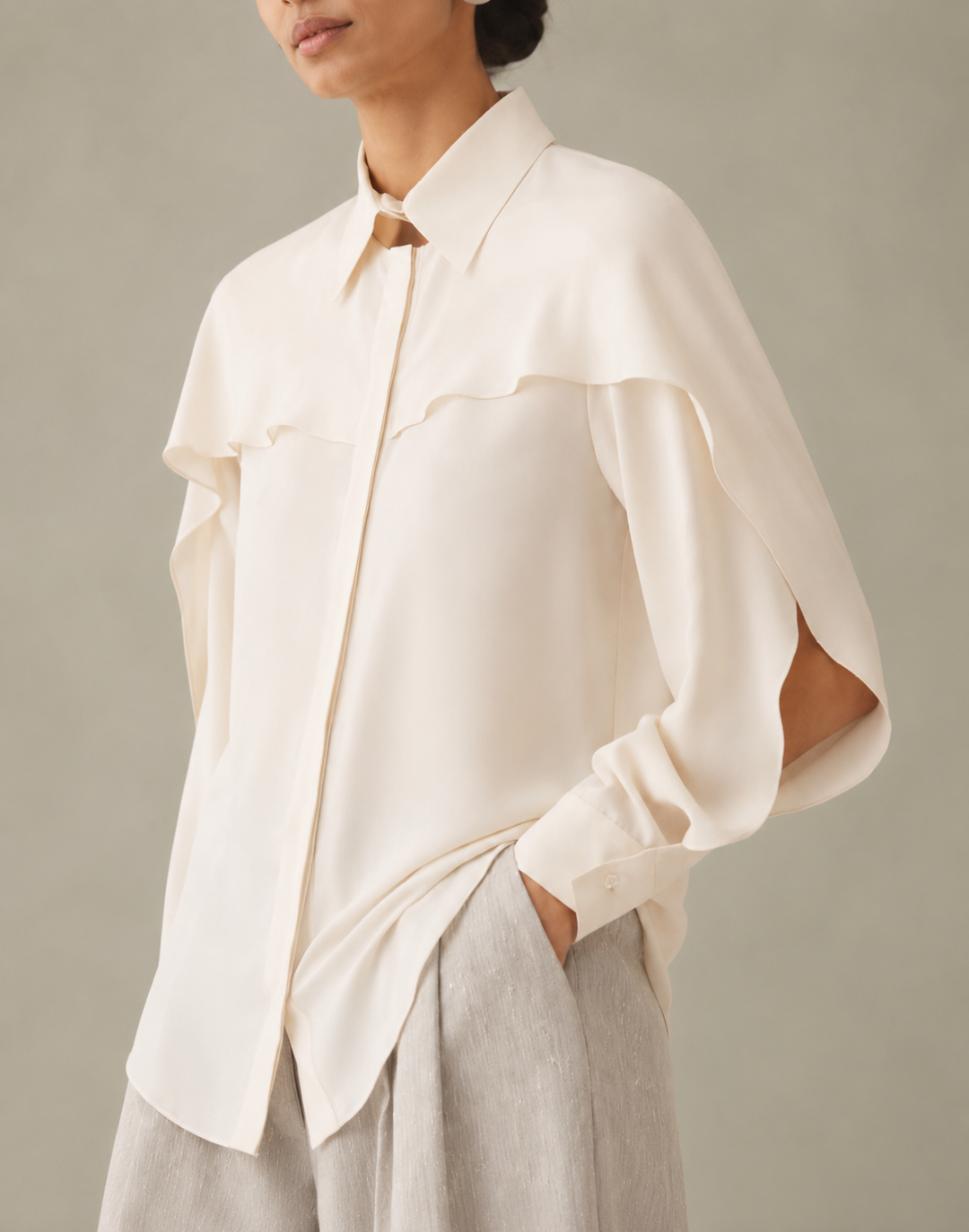 Crepe De Chine Shirt - Butter