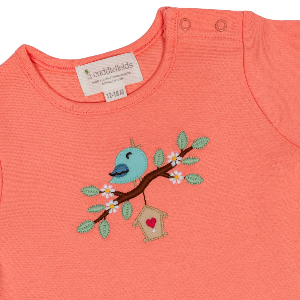 Birdie Interlock Shirt - Peach Pink