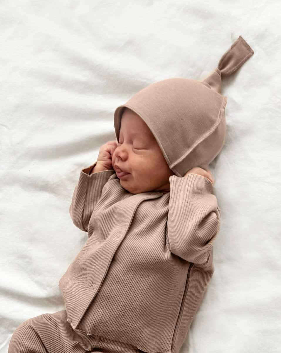 Baby Top Knot Hat - Nude