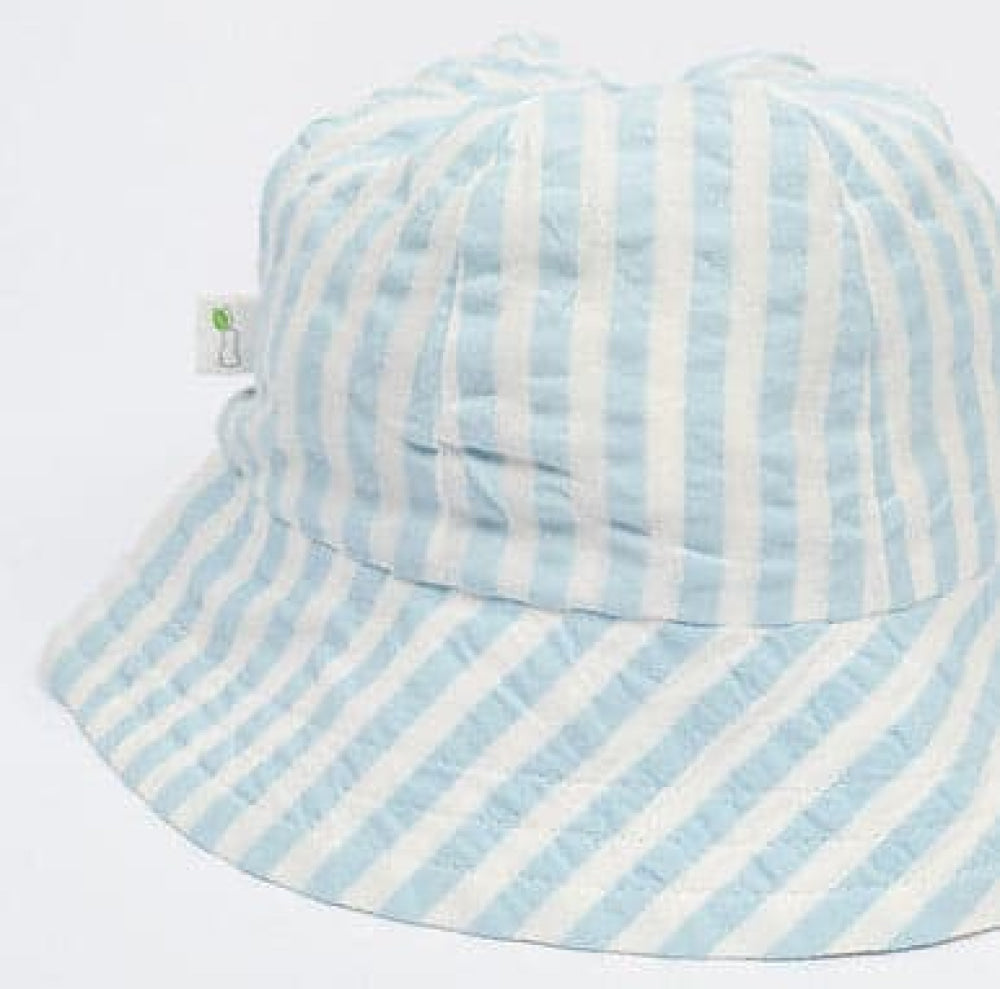 Sky Stripes Sun Hat - Sky Blue - Bucket Hat