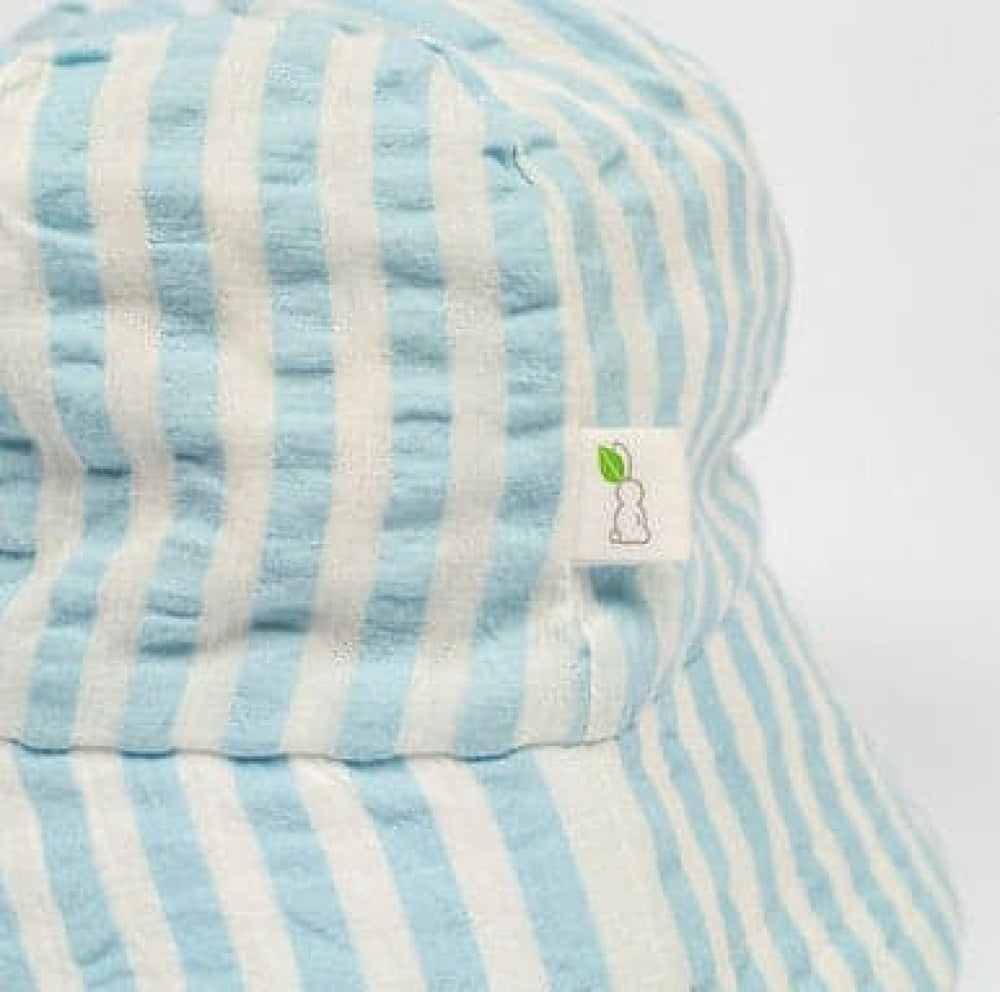 Sky Stripes Sun Hat - Sky Blue - Bucket Hat