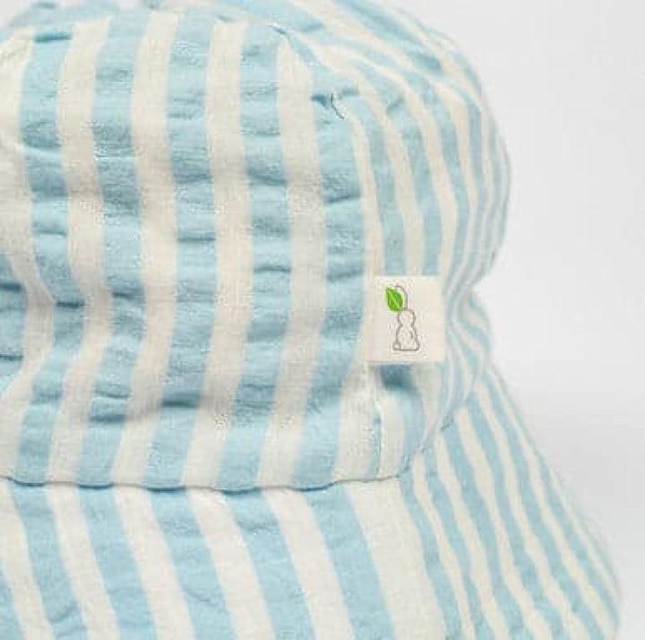 Sky Stripes Sun Hat - Sky Blue - Bucket Hat