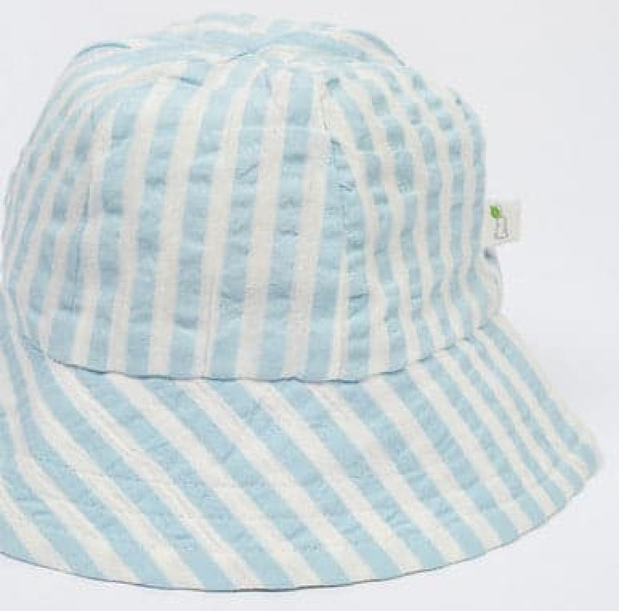 Sky Stripes Sun Hat - Sky Blue - Bucket Hat