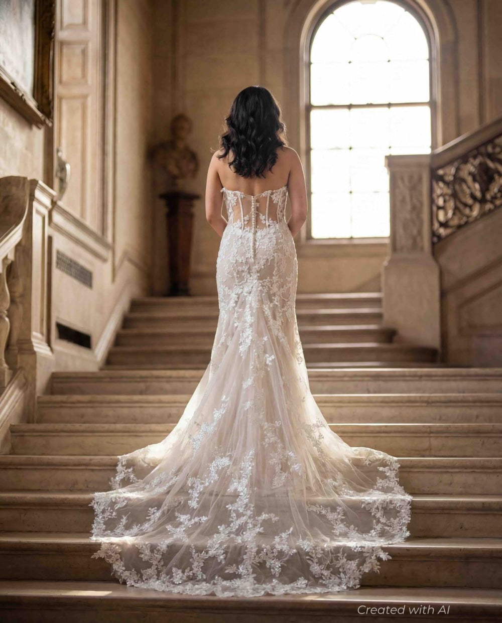 SKY430 - Ivory/Champagne - FINAL SALE - 12 - Wedding Dress