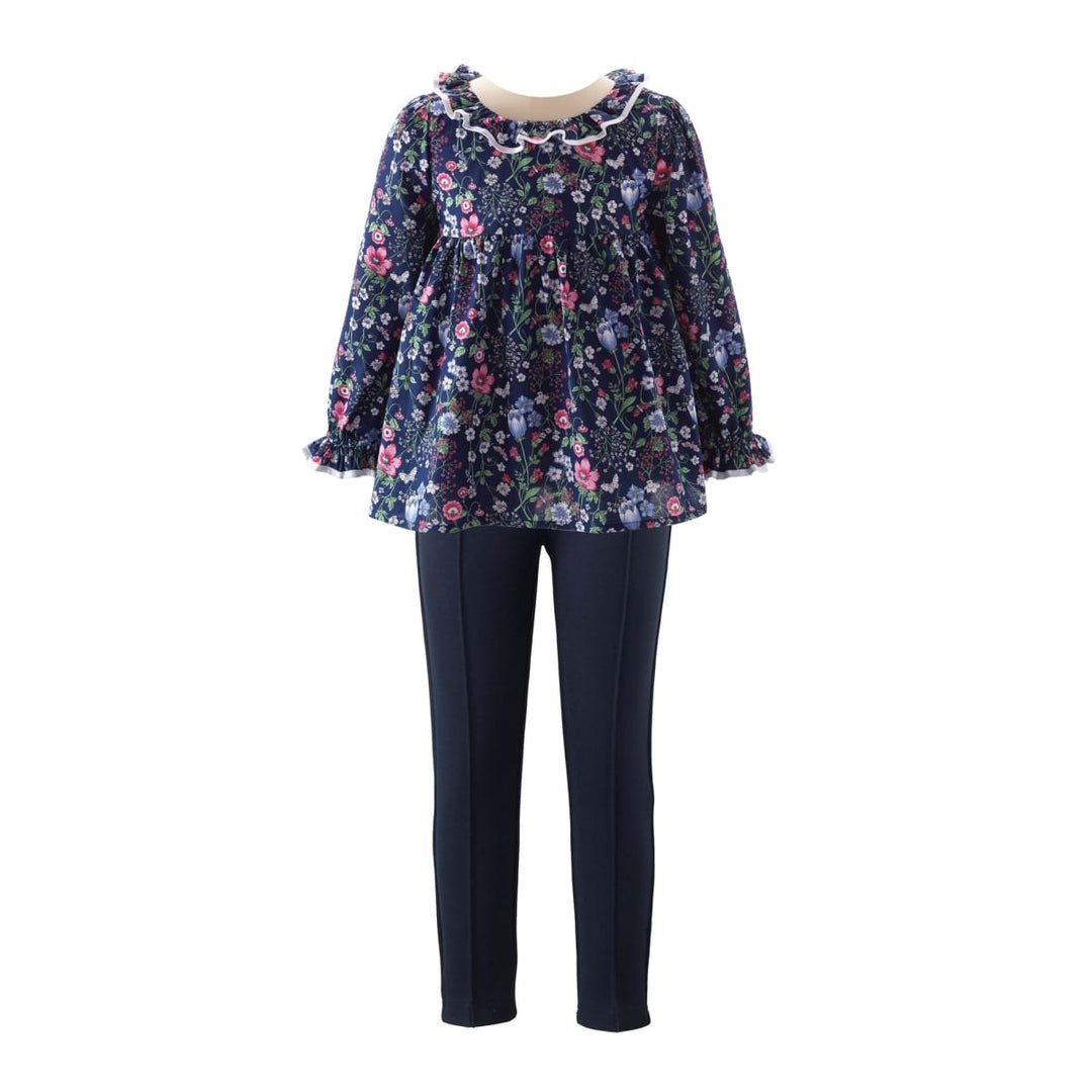Floral Frill Top And Leggings Set