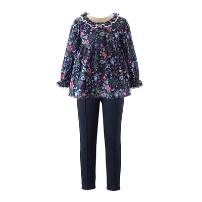 Floral Frill Top And Leggings Set