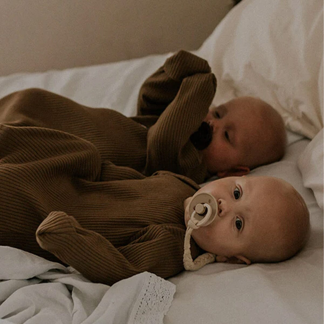 The Ribbed Sleep Gown - Clay Bodysuits + Onesies The Simple Folk 