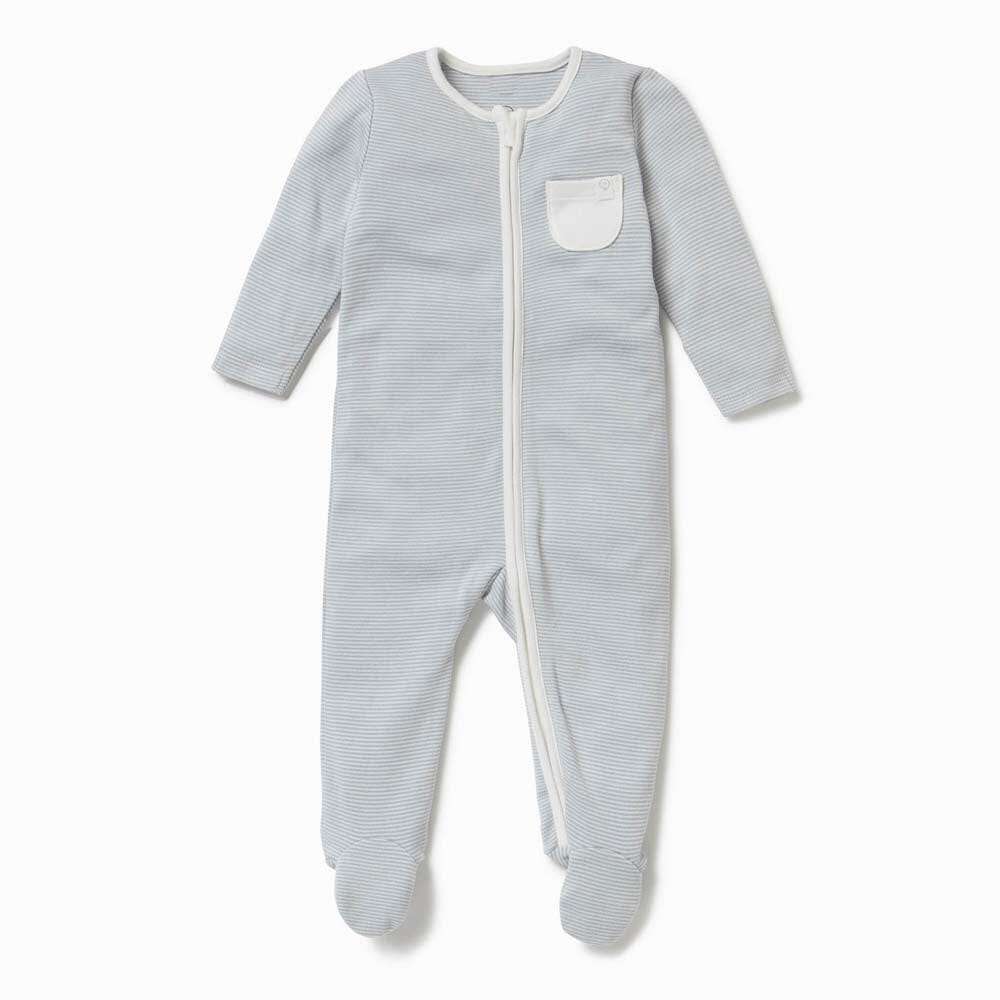 Clever Zip Sleepsuit - Blue Stripe Sleepwear Mori 