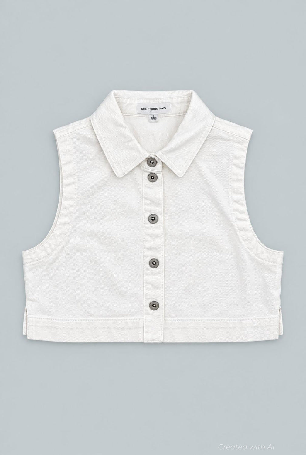 Sleeveless Cropped Denim Top - S - Crop Top