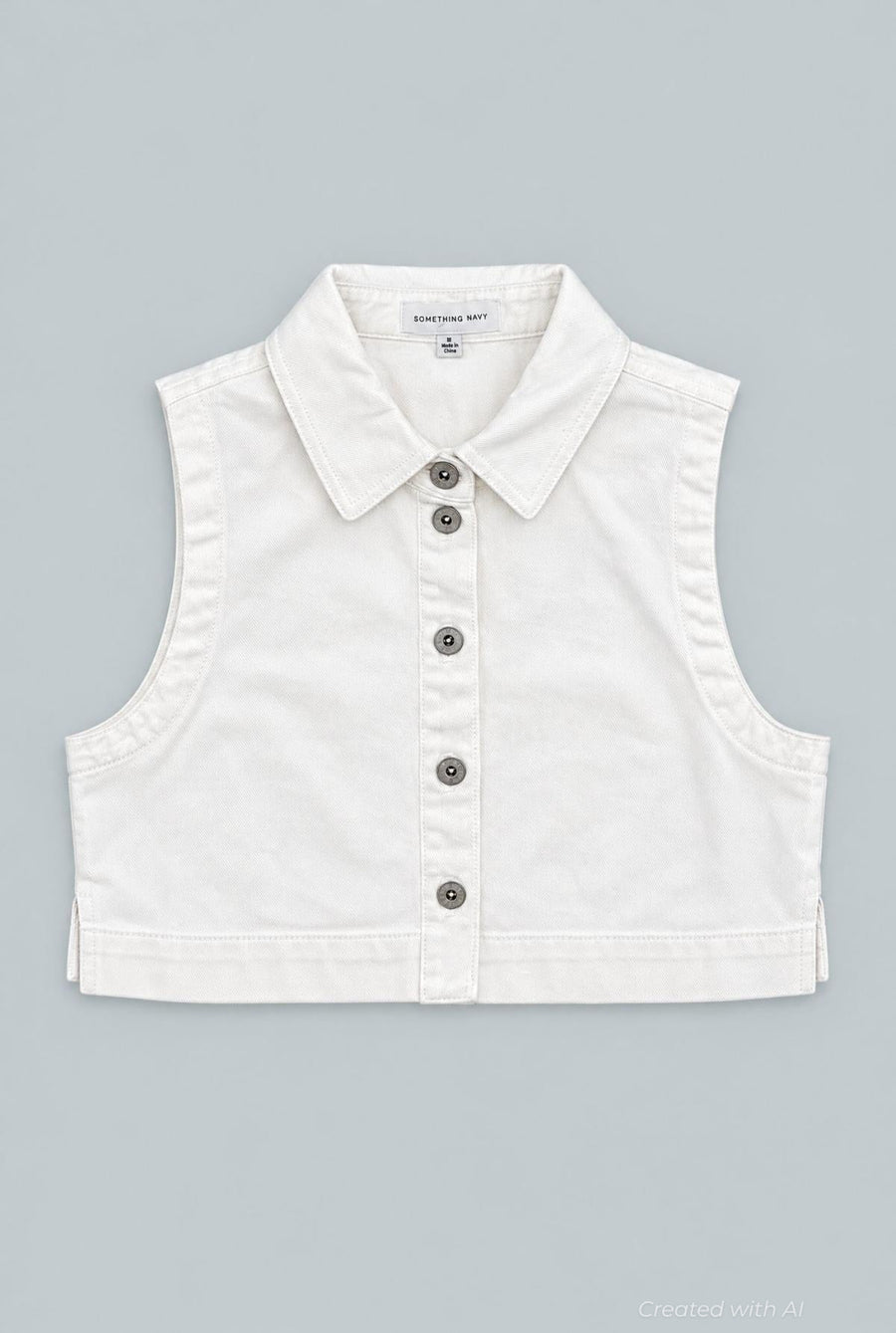 Sleeveless Cropped Denim Top - S - Crop Top