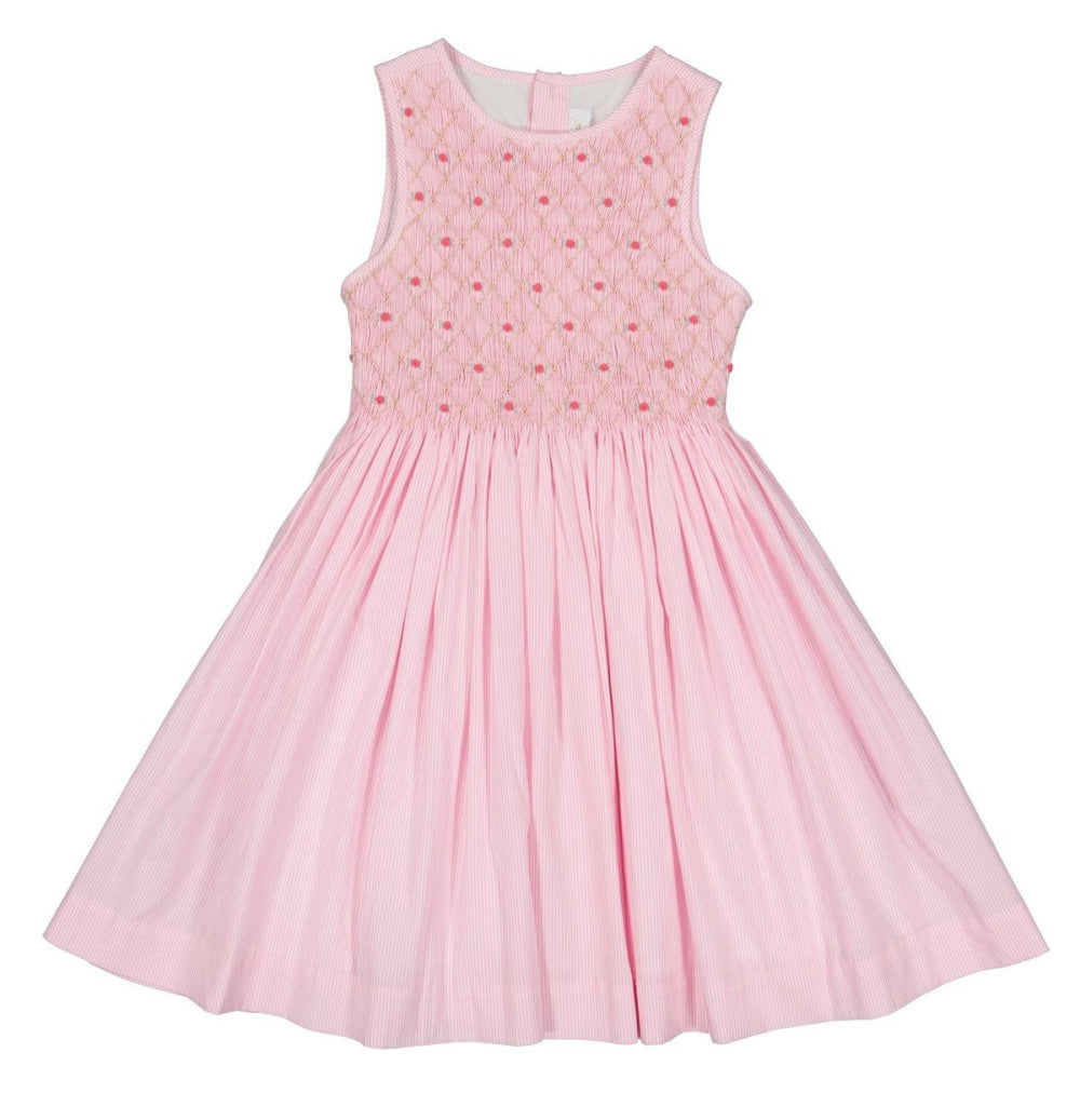 Sleeveless Smocked Dress - Rose Pink Stripe - 2T - Dresses
