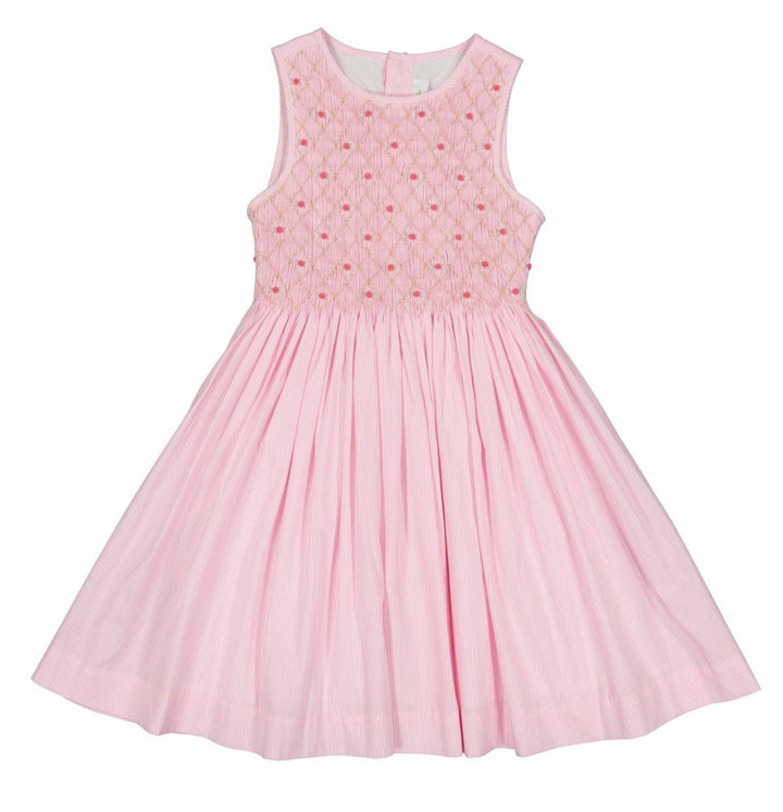 Sleeveless Smocked Dress - Rose Pink Stripe - 2T - Dresses