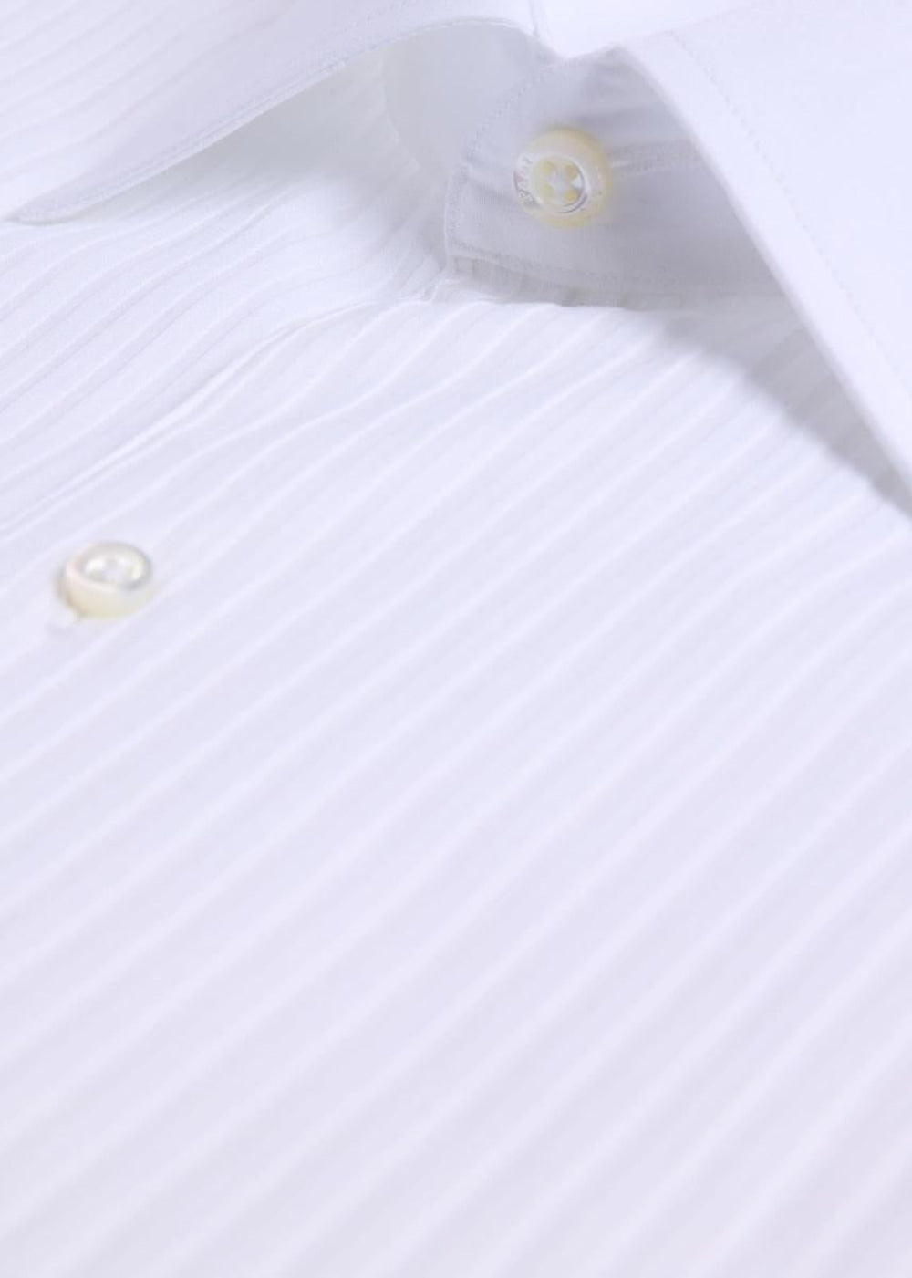 Slim Fit Narrow Pleat Formal Shirt - White - Button Down Shirt