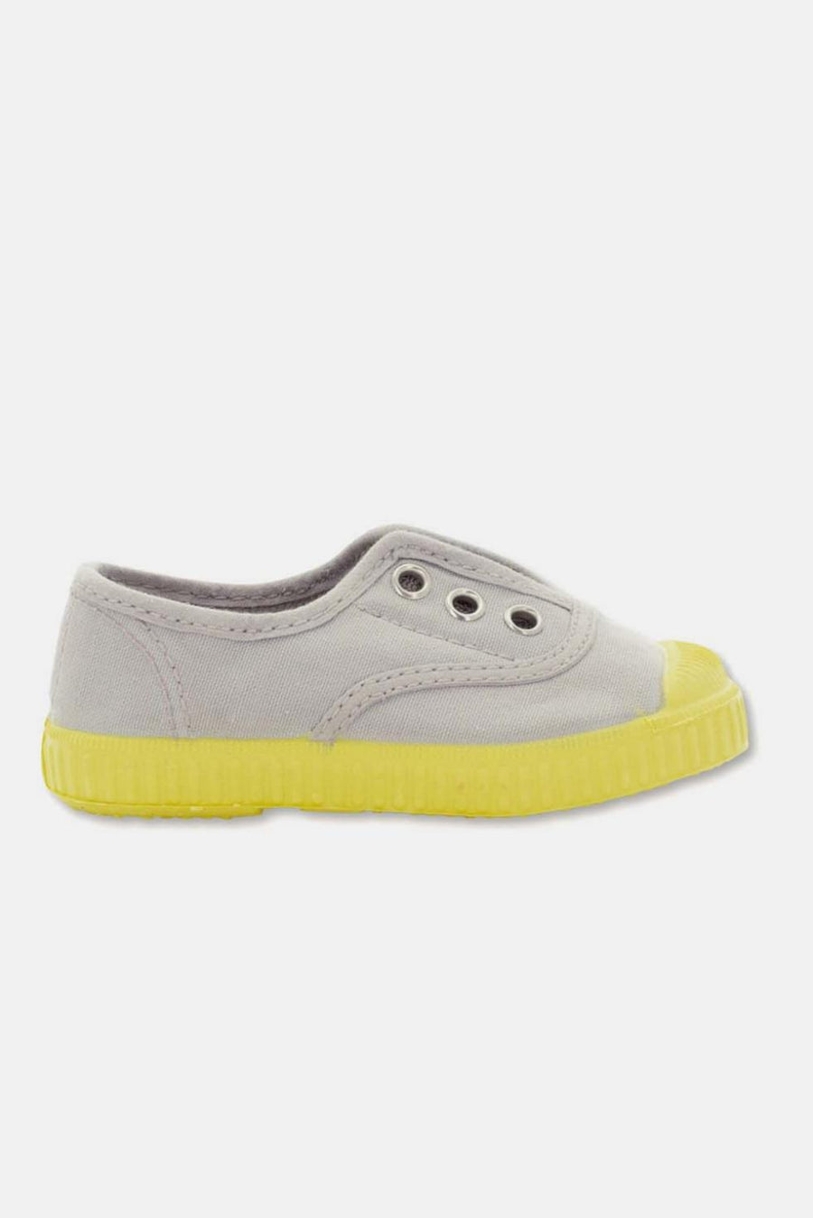 Slip-on vegan baby shoelace sneakers - Soft grey yellow - 21 - Slip-On