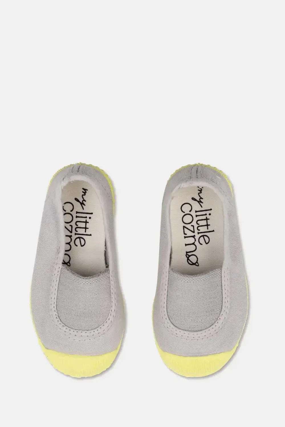 Slip-on vegan baby sneakers - Soft grey yellow - 21 - Slip-On