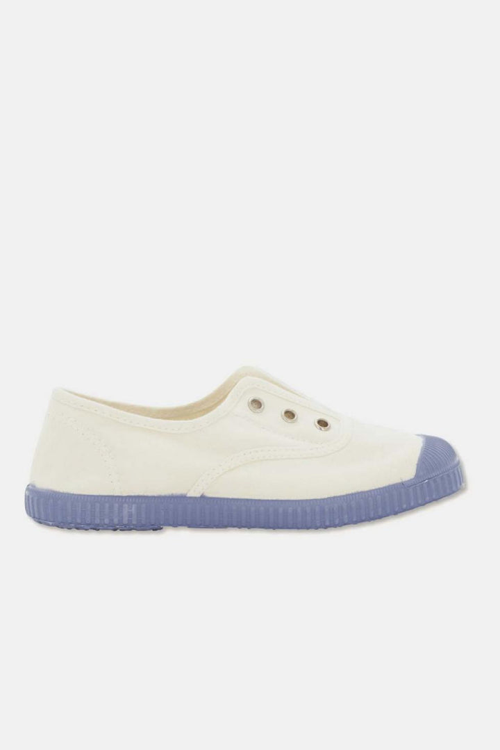Slip-on vegan shoelace sneakers - Ivory sky blue - Slip-On