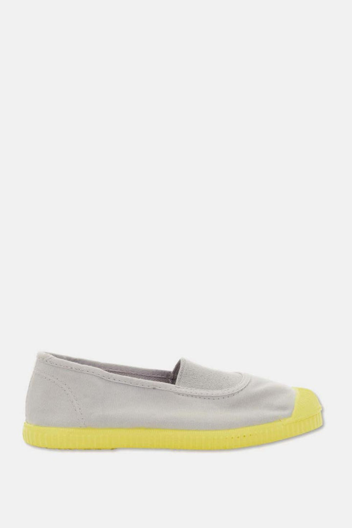 Slip-on vegan sneakers - Soft grey yellow - Slip-On