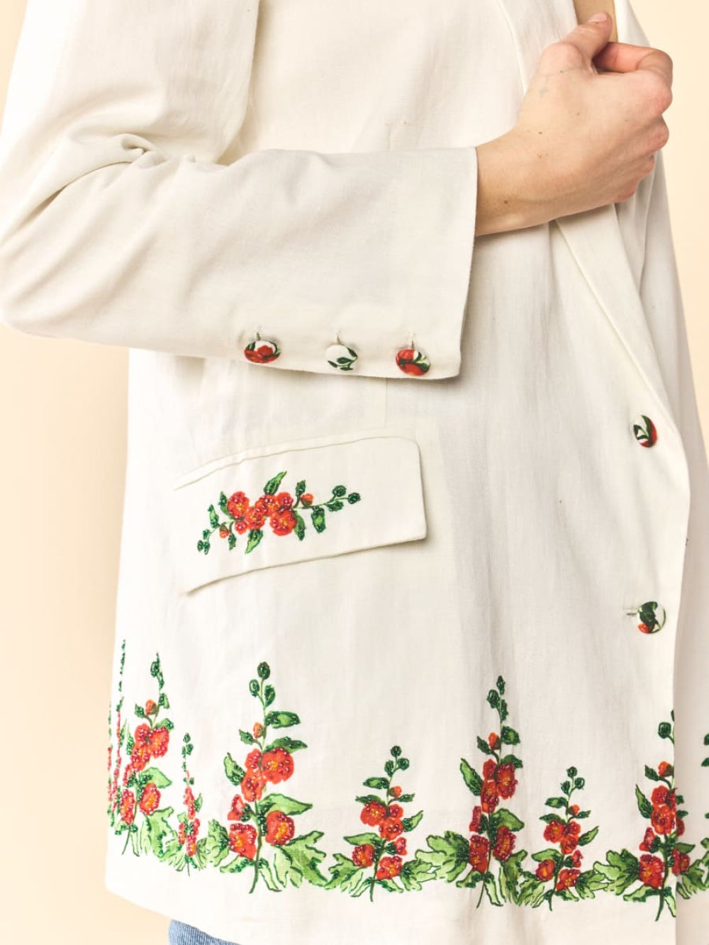 Sloan Blazer x Larsen McDowell - White Larsen Watercolor - FINAL SALE - Blazer